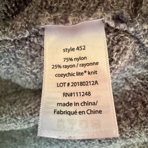 Barefoot Dreams Bamboo Chic Lite Circle Cardigan Pocketed Women's Medium Gray - Picture 4 of 8